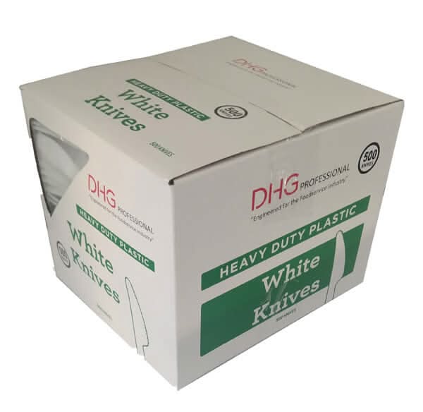 DHG Professional Heavy Duty Plastic Knives, White (500 ct)