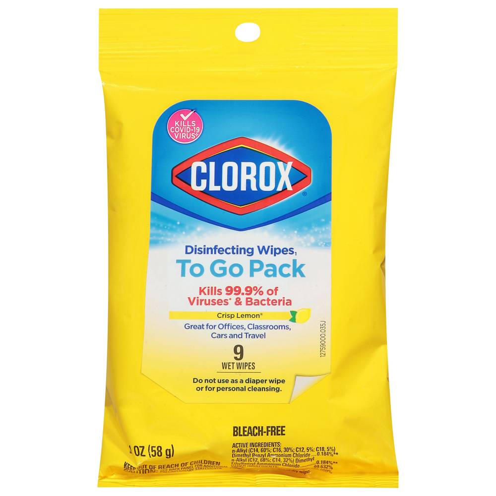 Clorox Crisp Lemon Disinfecting Wipes To Go pack (2.1 oz)