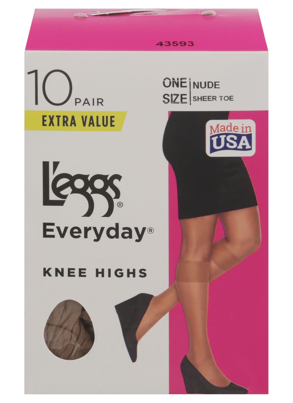 L'eggs Everyday Extra Value Nude Knee Highs