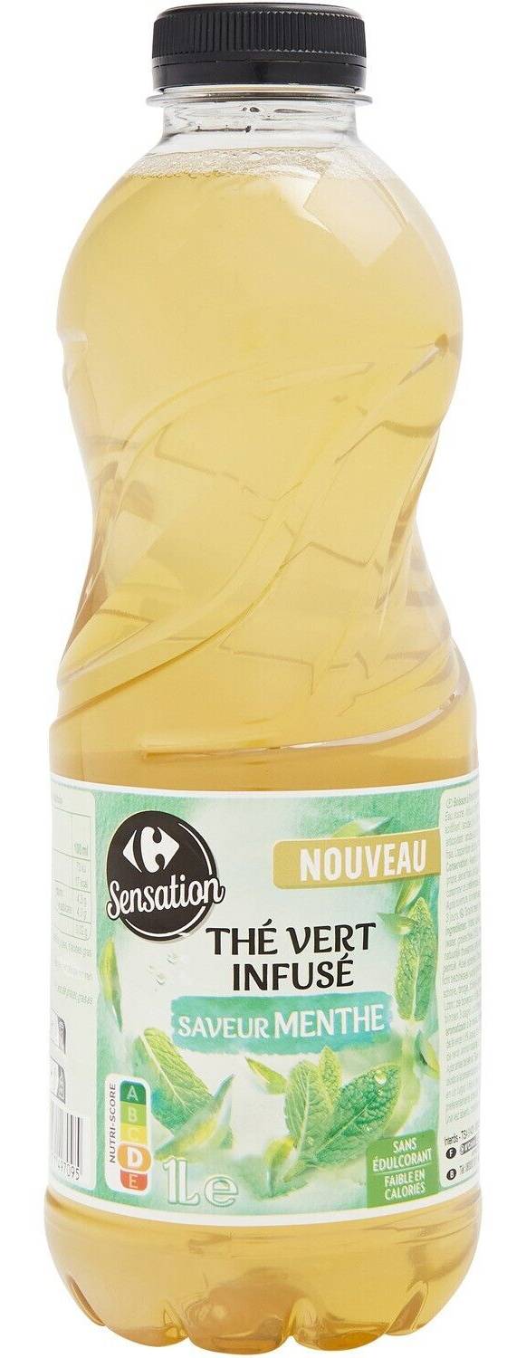 Carrefour Sensation - Boisson thé vert infusé, menthe (1L)