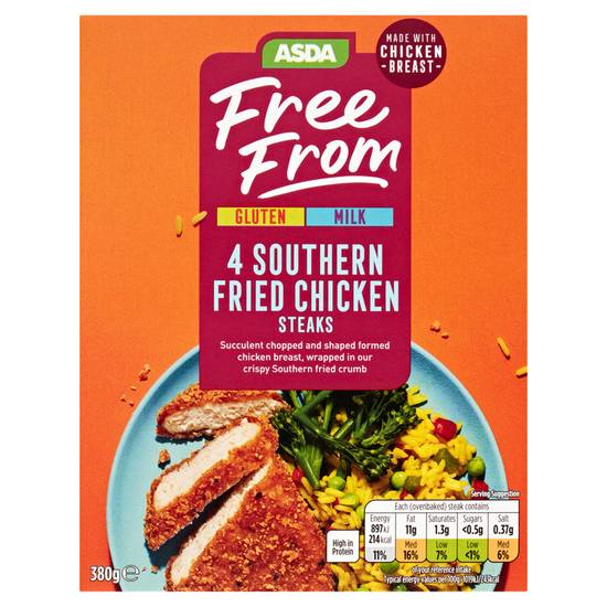 Asda Free From 4 Southern Fried Chicken Steaks 380g