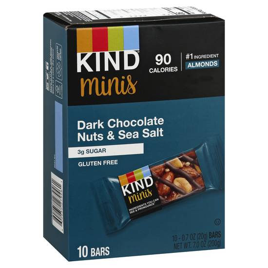 Kind Minis Dark Chocolate Nuts & Sea Salt Bars (10 ct )