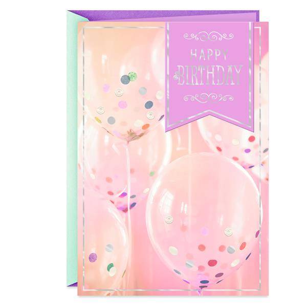 Hallmark Birthday Card (pink confetti balloons for someone special) E89