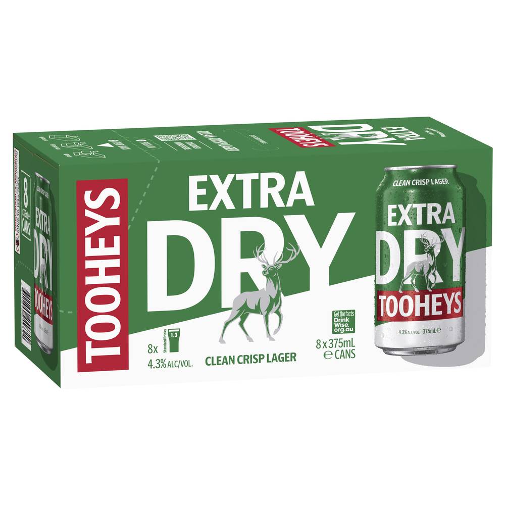 Tooheys Extra Dry 8pk Can 375mL X 8 pack