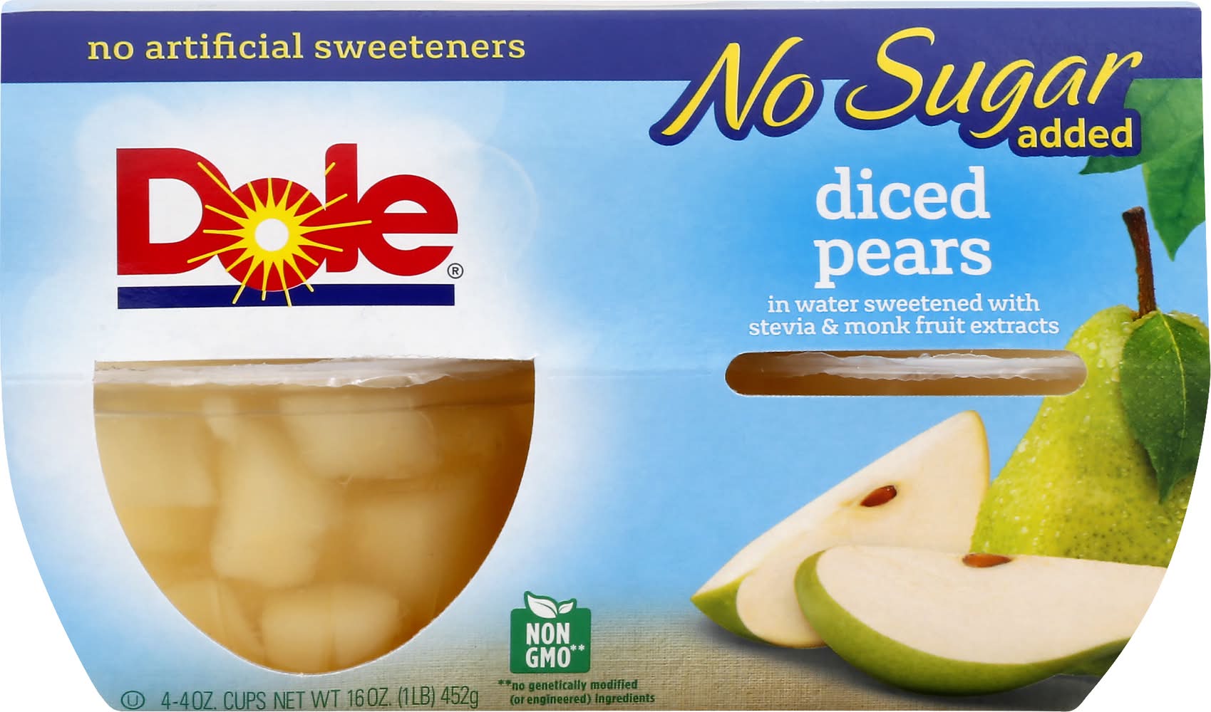 Dole Diced Pears Cups (4 oz, 4 ct)