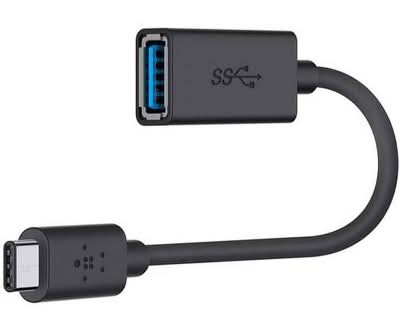 Belkin Usb C 3.0 To Usb a Adapter, 5 in, Black
