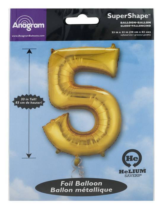 Anagram Foil Balloon Number 5 (1 ct)