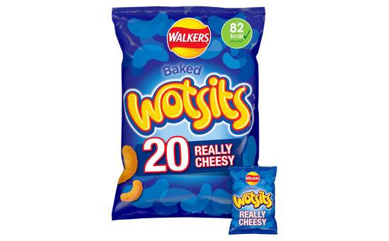 Walkers Wotsits Really Cheesy Multipack Snacks Crisps 20x16.5g