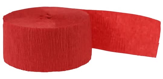 Celebrate It By Crepe Streamer, 24.6m x 4.4cm, Red