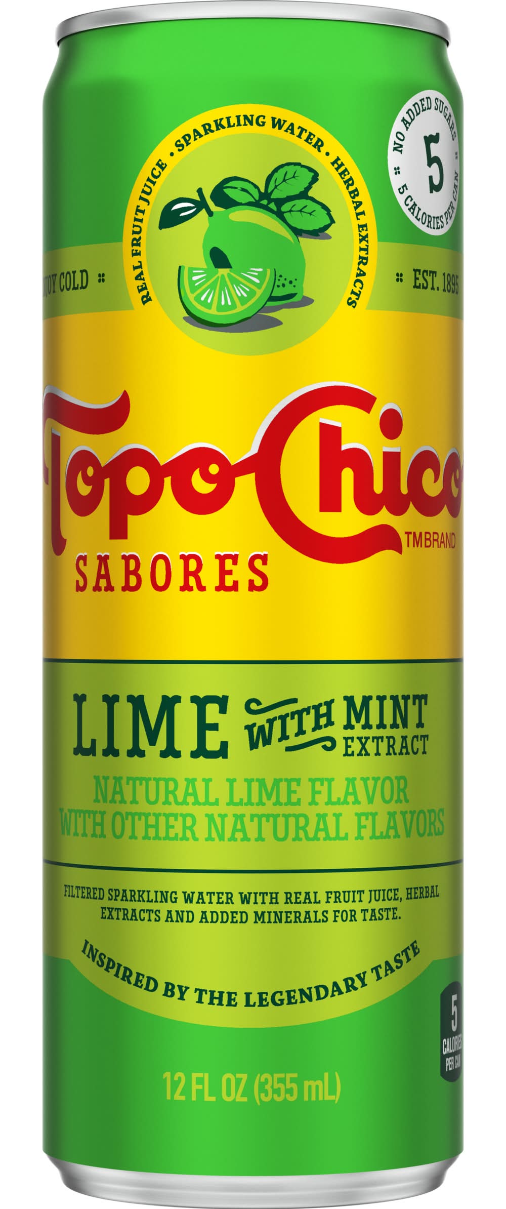 Topo Chico Sabores Sparkling Water, Lime-Mint (12 fl oz)