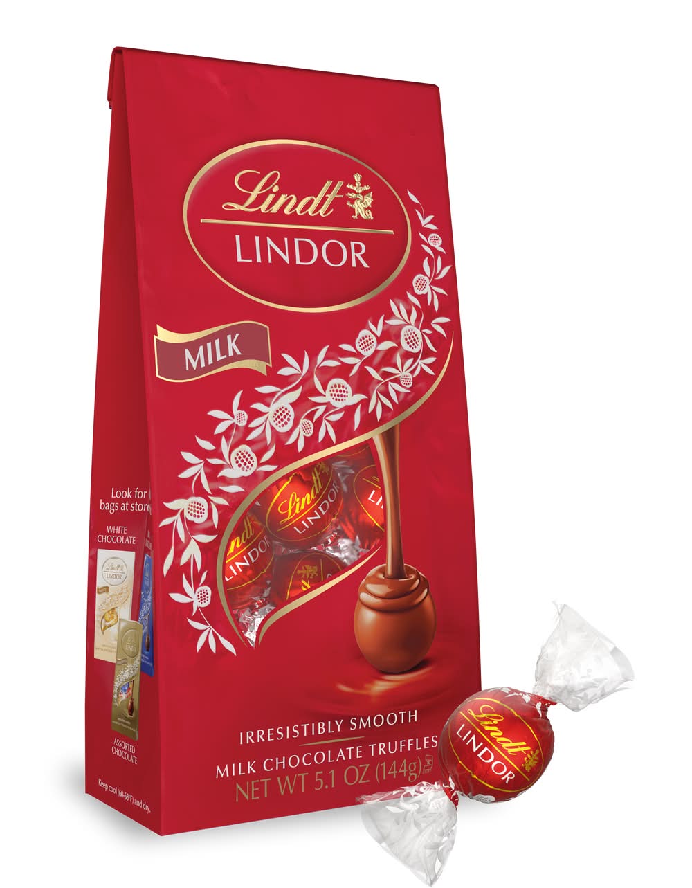 Lindt Lindor Chocolate Truffles, Milk (5.1 oz)