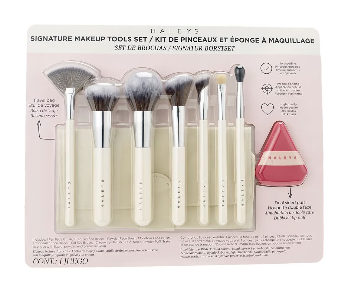 Haleys · Signature set de brochas y almohadilla para maquillaje (9 un)