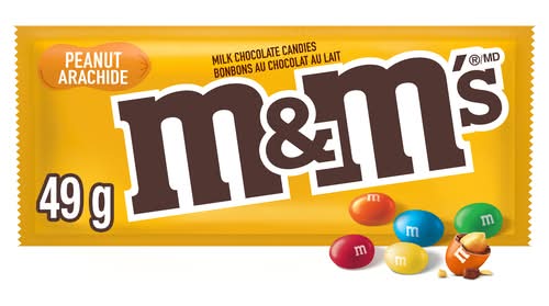 M&m's bonbons aux cacahuètes enrobés de chocolat au lait - milk chocolate coated peanut candies