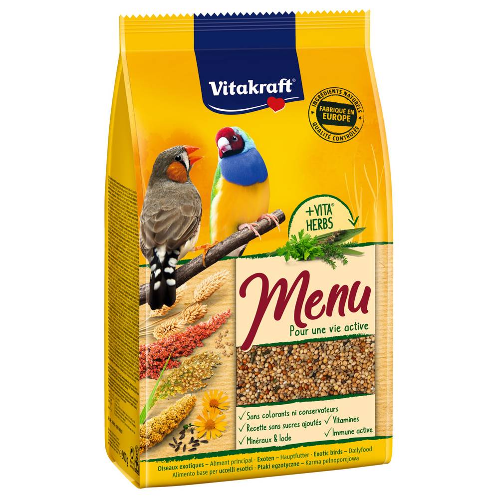 Vitakraft - Menu oiseaux aliment complet exotiques + vita herbs