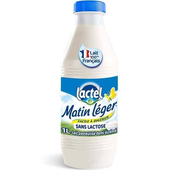 Lactel - Matin léger lait frais demi-écrémé pasteurisé sans lactose (1L)