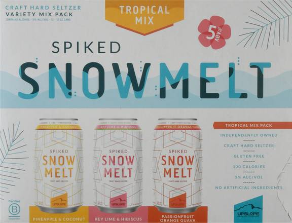 Snowmelt Tropical Mix Hard Seltzer (12 ct, 12 fl oz)