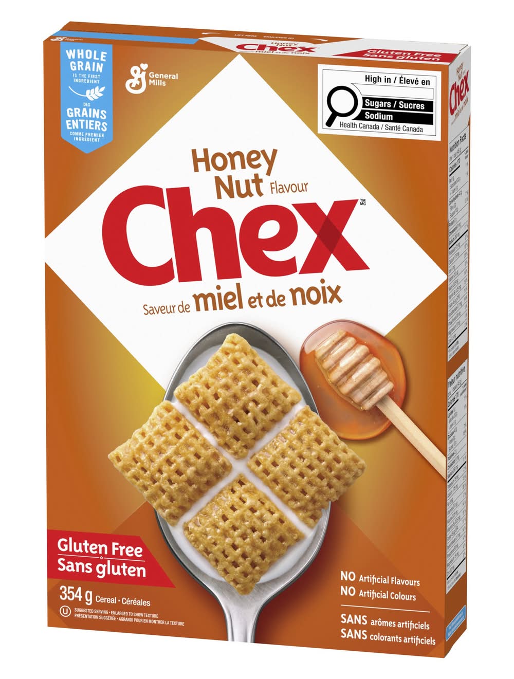 Chex céréales entières sans gluten (noix de miel) - chex gluten free breakfast cereal whole grains, honey nut (354 g)