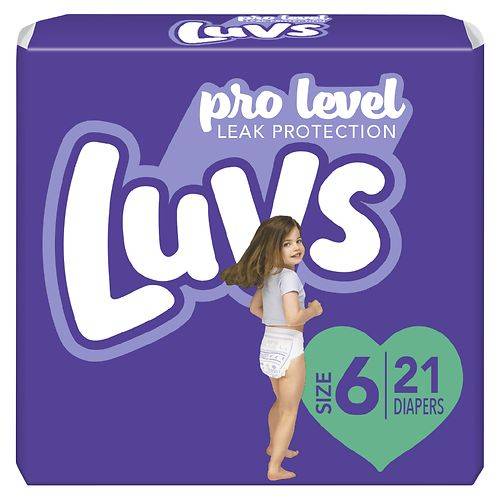 Luvs Pro Level Leak Protection Diapers Size 6 - 21.0 ea