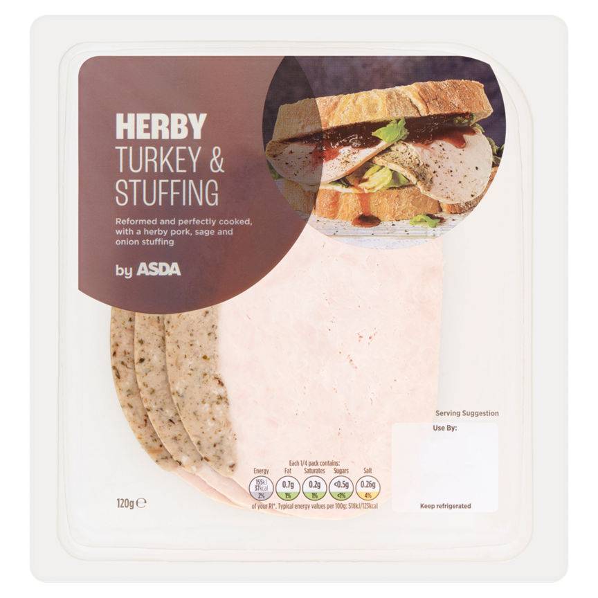 ASDA Herby Sliced Turkey & Stuffing (120g)