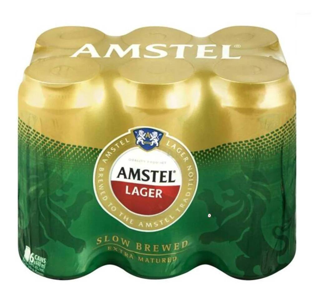 Amstel Lager 500ml Cans 6 Pack