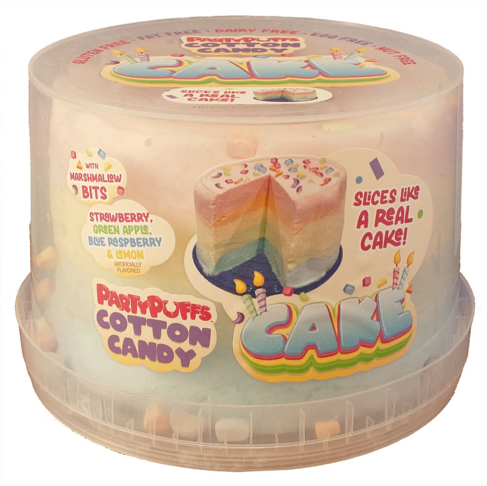 Party Puffs Cotton Candy Cake With Marshmallow Bits, Assorted (4.2 oz)