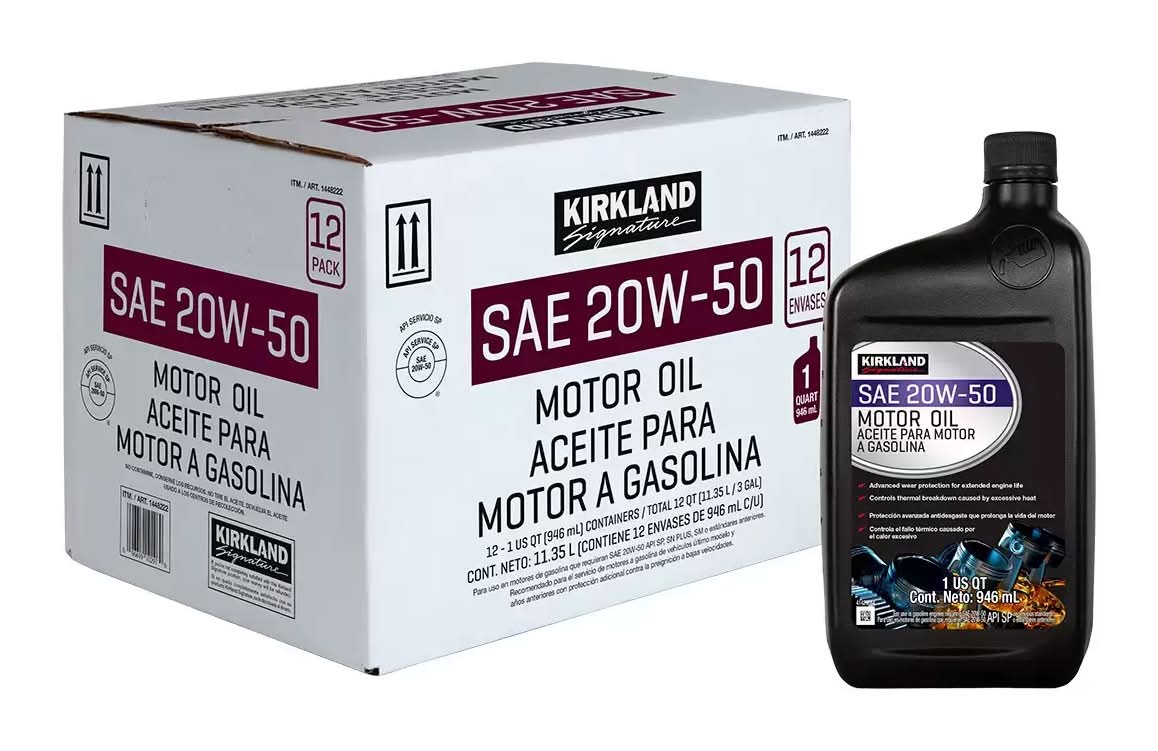 Kirkland Signature · Aceite para motor a gasolina sae 20w-50 (11,35 kg)