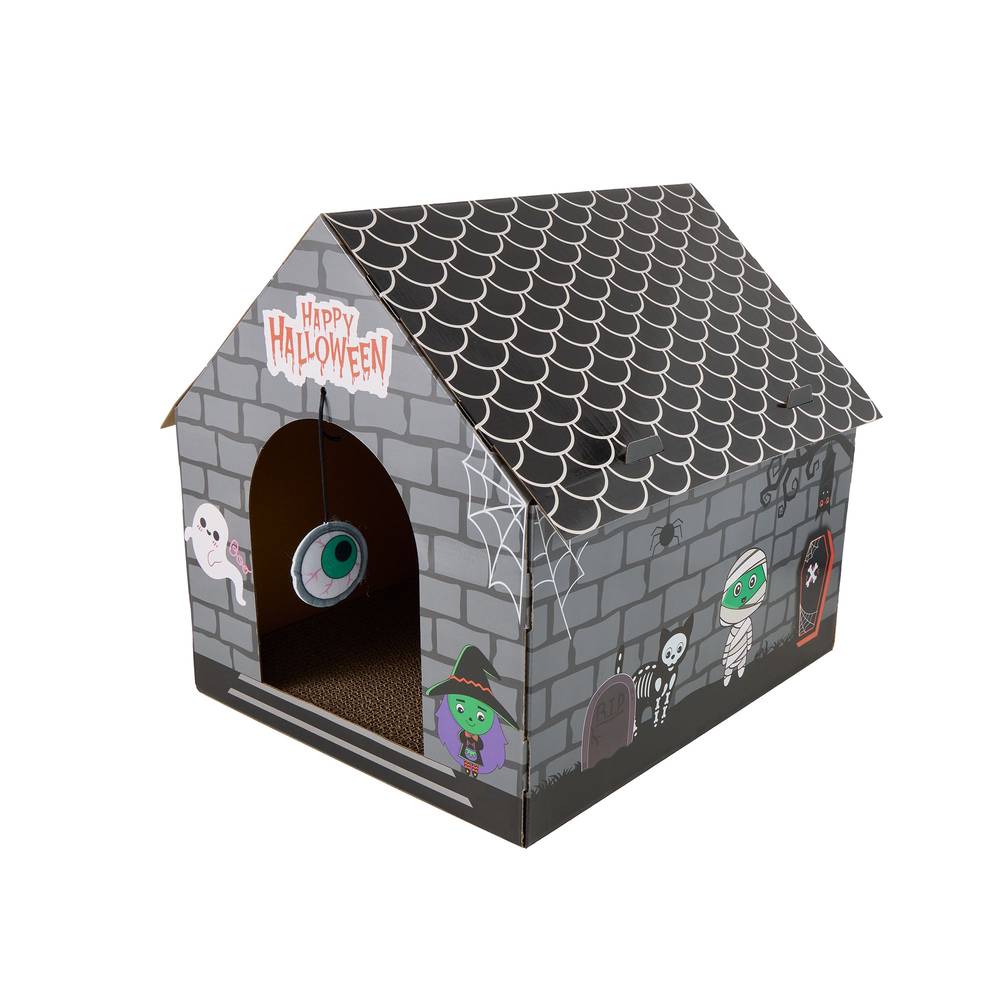 Thrills & Chills Haunted Hut With Cat Scratcher (grey)