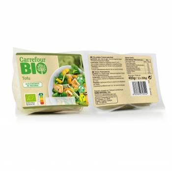 Tofu natural ecológico Carrefour Bio sin gluten sin lactosa 400 g.