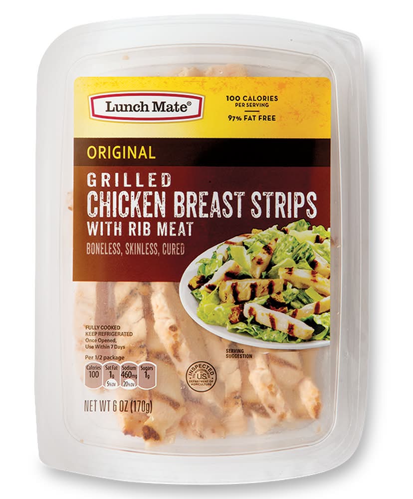 Lunch Mate Original Grilled Chicken Breast Strips With Rib Meat (6 oz)