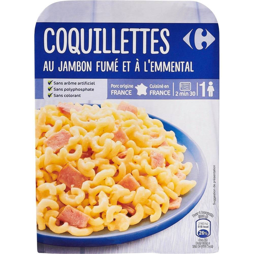 Carrefour - Plat cuisiné coquillettes jambon emmental