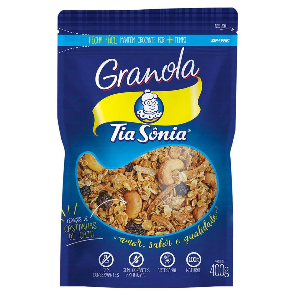Tia sônia granola com pedaços de castanha de caju
