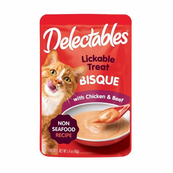 Delectables Cat Treat, Bisque Chicken Beef (1.4 oz)