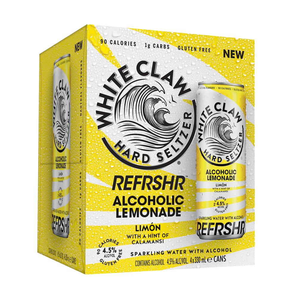 White Claw Refreshr Alcoholic Lemonade Limon Can 330mL X 4 pack