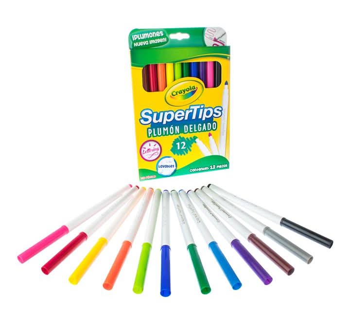 Crayola · Plumones delgados lavables (12 un) (12 un)