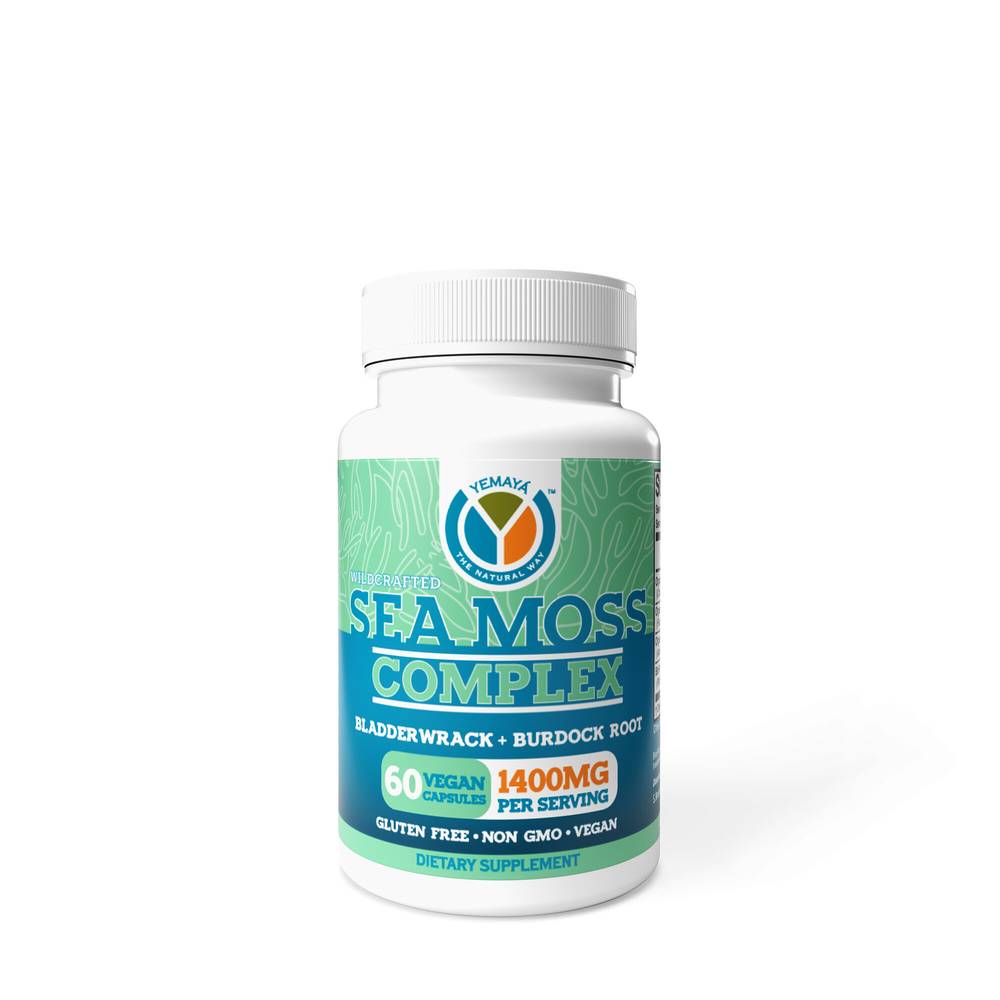 Yemaya Sea Moss Complex With Bladder Wrack and Burdock Root 1400 mg (60 ct)