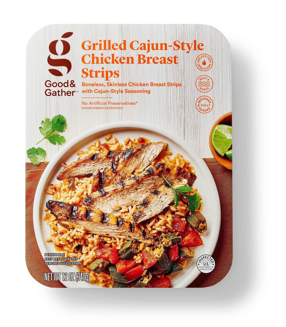 Good & Gather Grilled Chicken Breast Strips, Cajun-Style (12 oz)