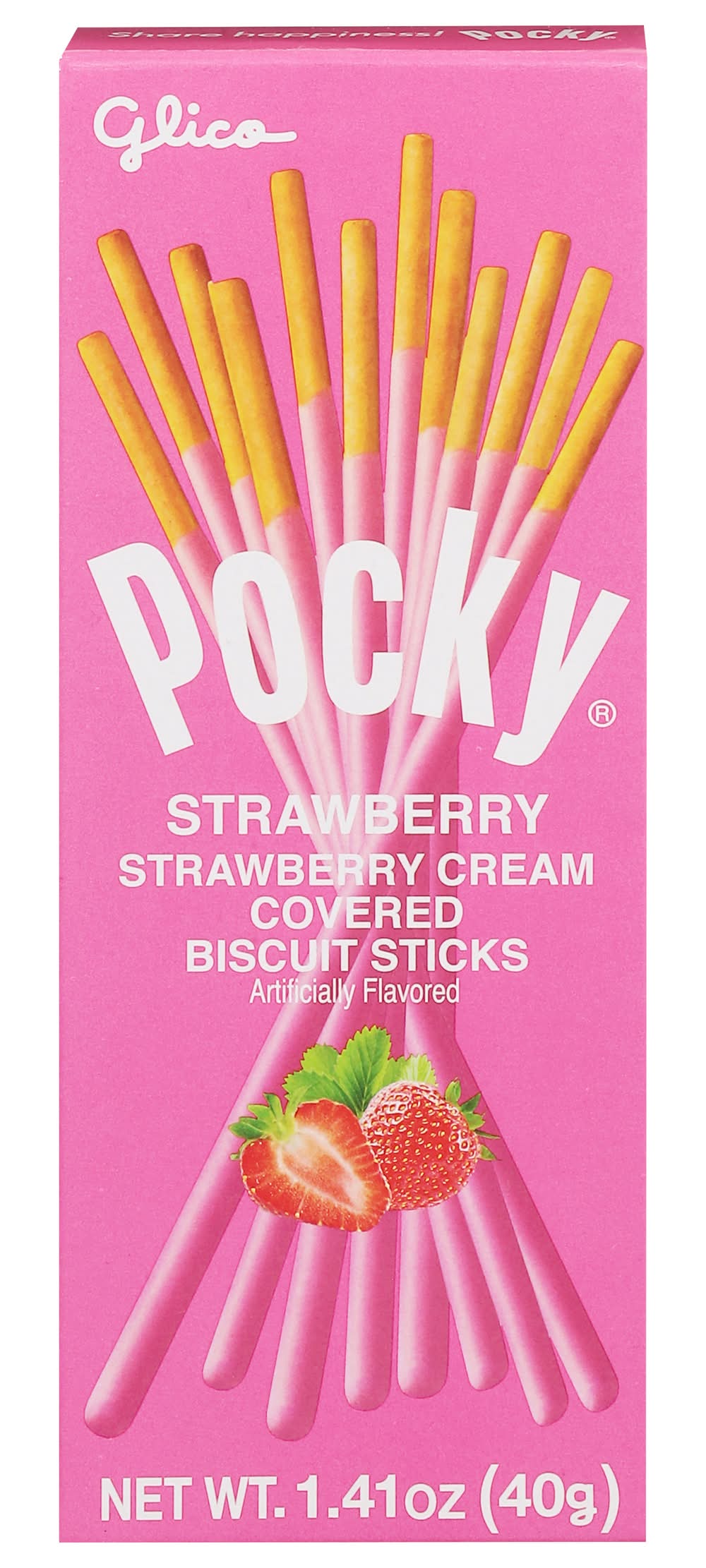 Pocky Strawberry Cream Covered Biscuit Sticks (1.41 oz)