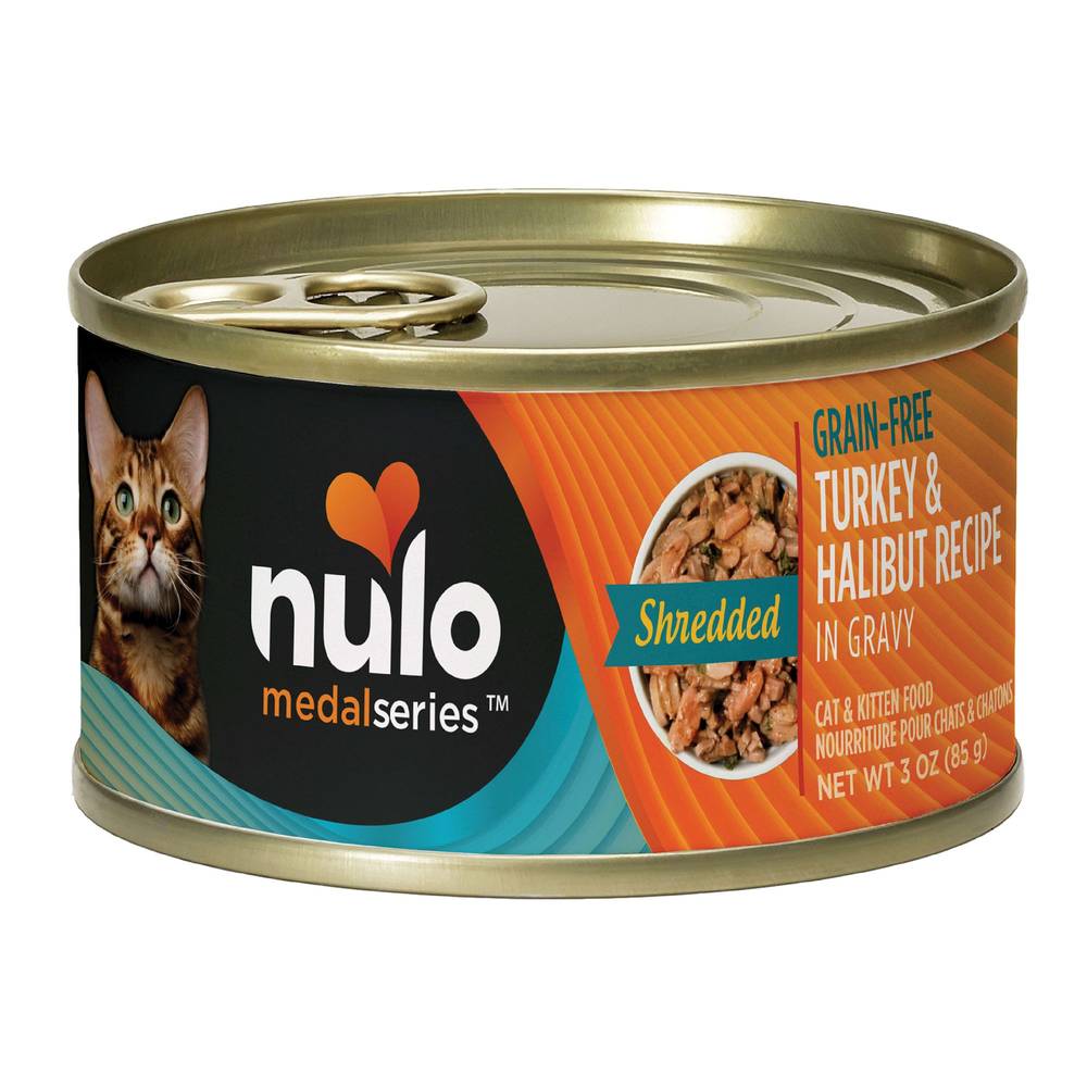 Nulo MedalSeries  All Life Stages Wet Cat Food - Grain Free, No Corn, Wheat & Soy, 3 Oz. (Flavor: Turkey & Halibut, Color: Assorted, Size: 3 Oz)