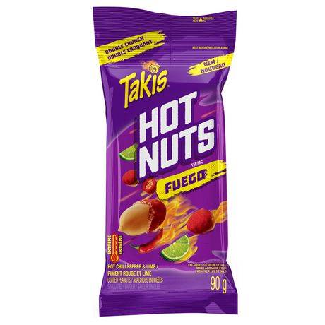 Takis Hot Nuts Fuego Hot Chili Pepper & Lime Coated Peanuts (90 g)