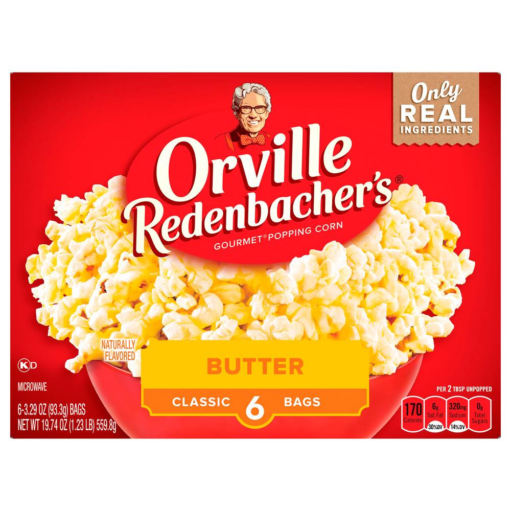 Orville Redenbacher's Classic Bags Gourmet Butter Popcorn (3.29 oz, 6 ct)