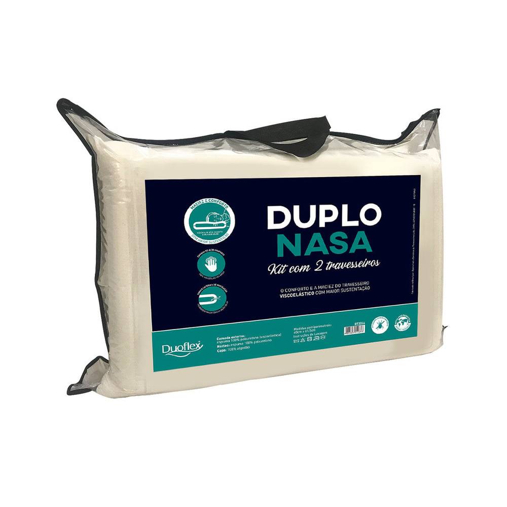 Duoflex travesseiro nasa duplo (50x70cm)