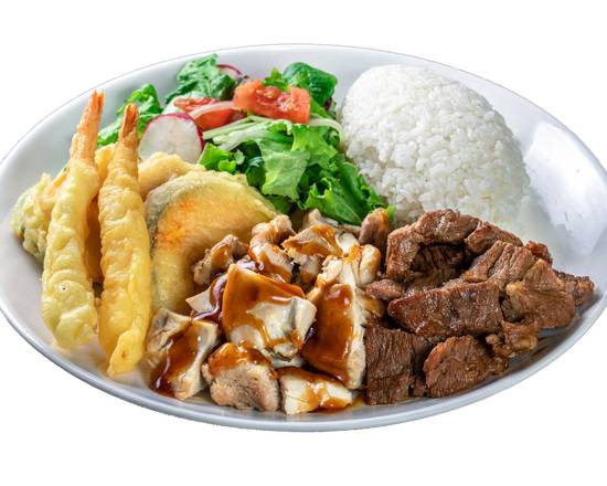 (p-7) Chicken Tempura Beef Plate