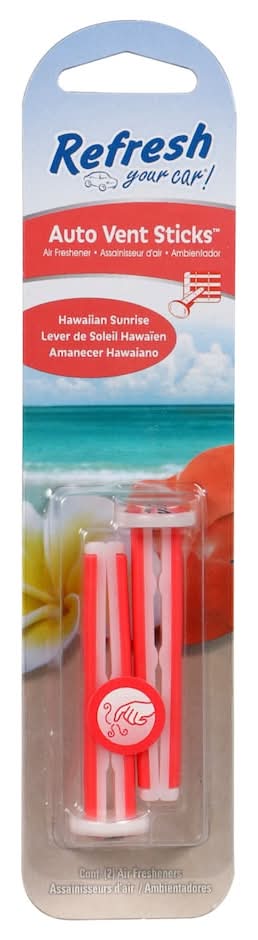 Refresh Your Car! Auto Vent Sticks Air Freshener, Hawaiian Sunrise (2 ct)