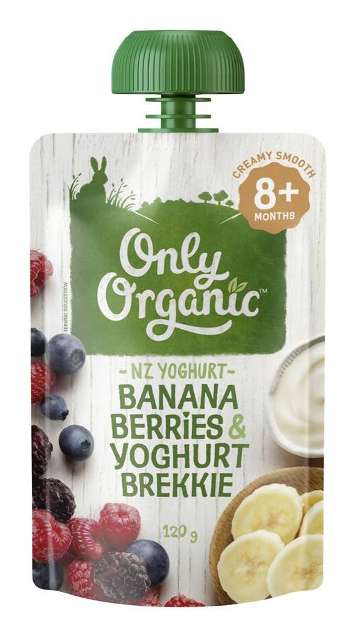 Only Organic Banana Berries & Yoghurt Pouch 8+months (120g)