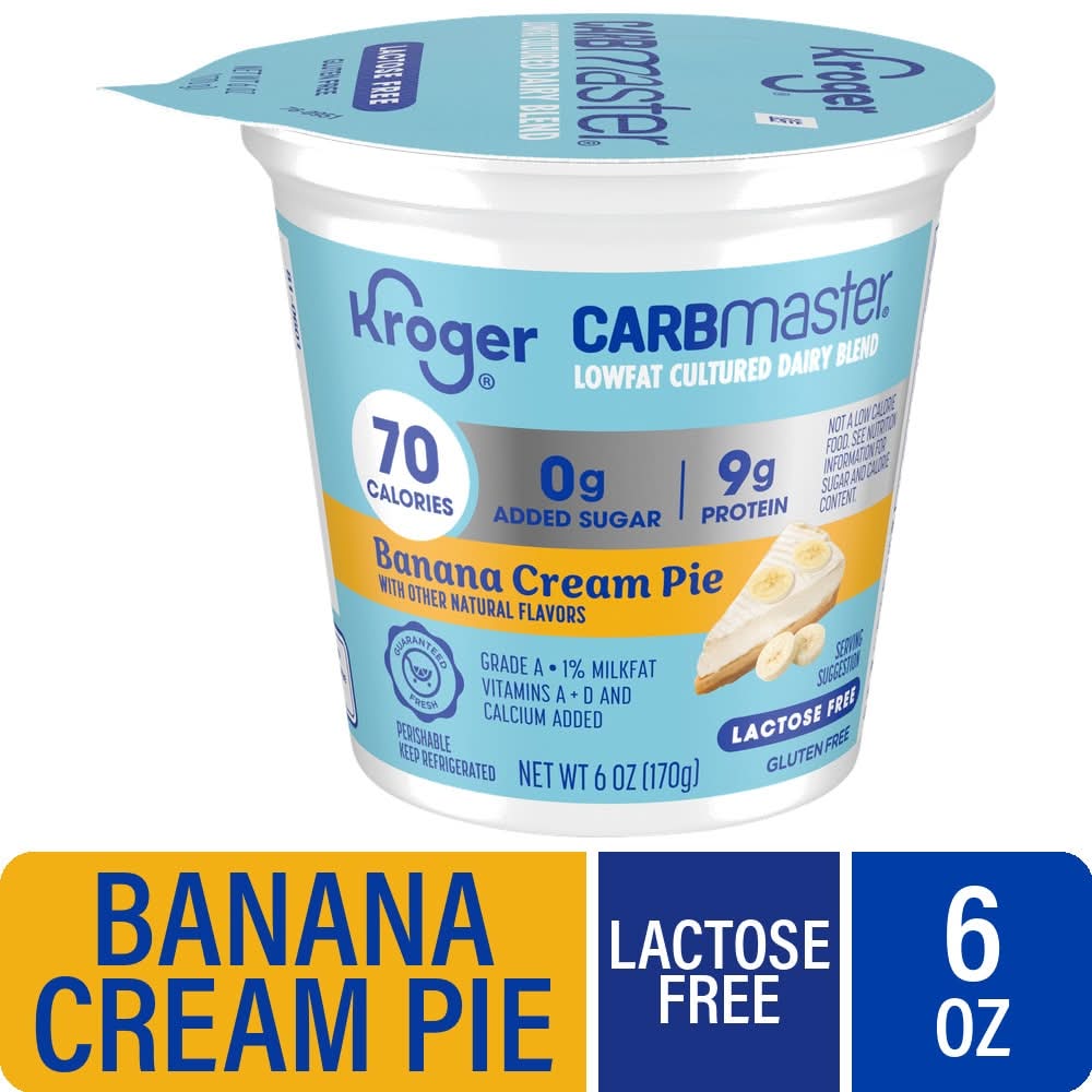 Kroger Carbmaster Lactose Free Lowfat Yogurt Cup, Banana Cream Pie (6 oz)