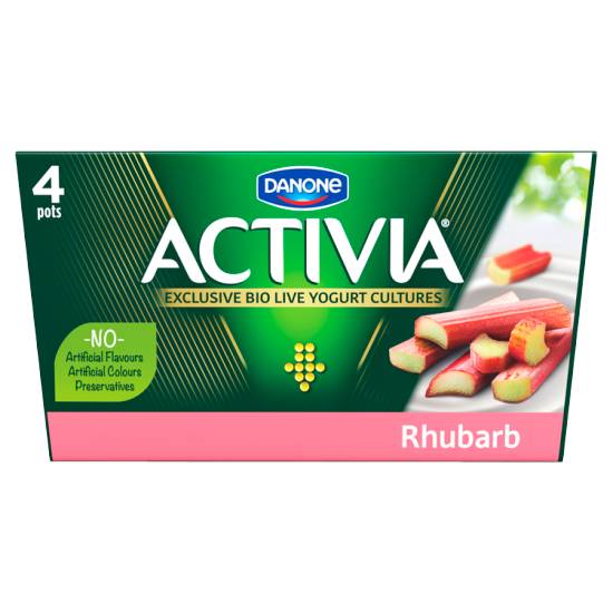 Activia Rhubarb, Gut Health Yogurt (4 pack)