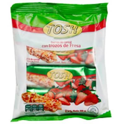 Barras De Cereal Tosh Con Trozos De Fresa 3 x 23 g