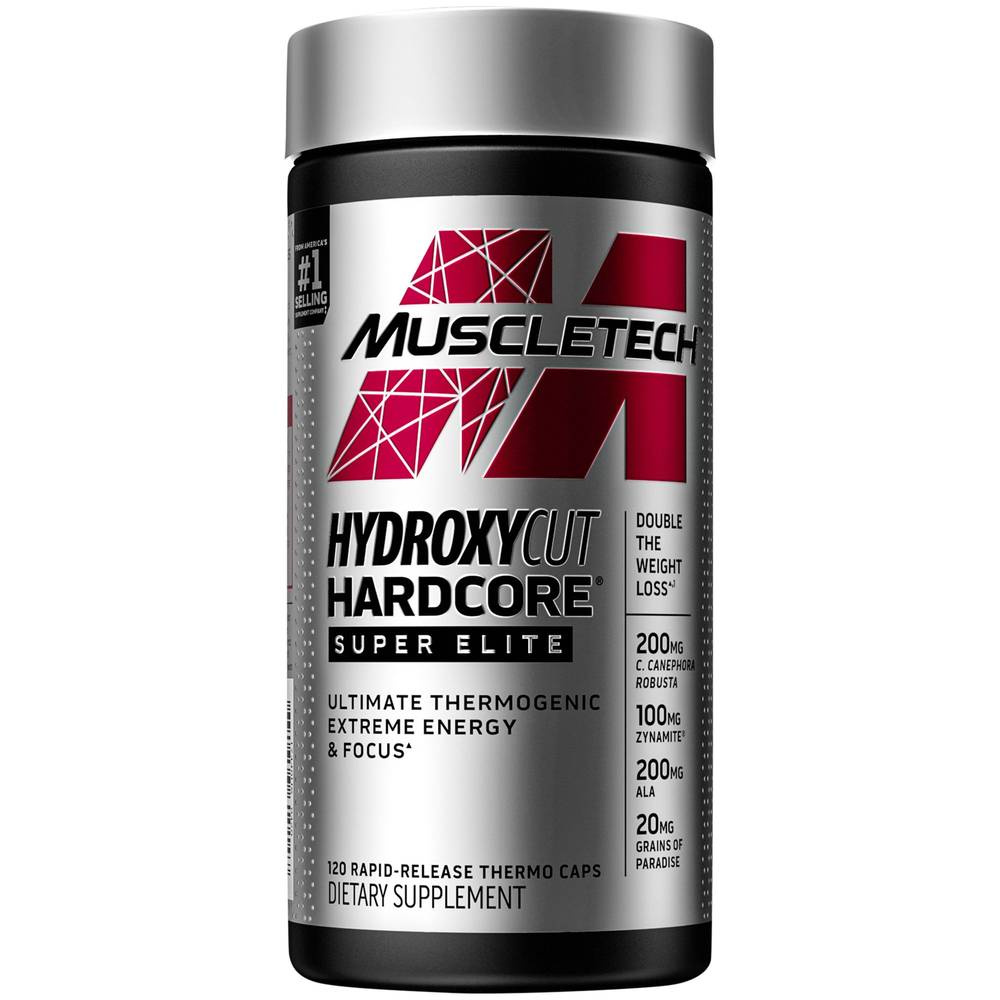 Hydroxycut Hardcore Super Elite Ultimate Thermogenic Supports Energy & Focus (120 Rapid-Release Thermo Caps)