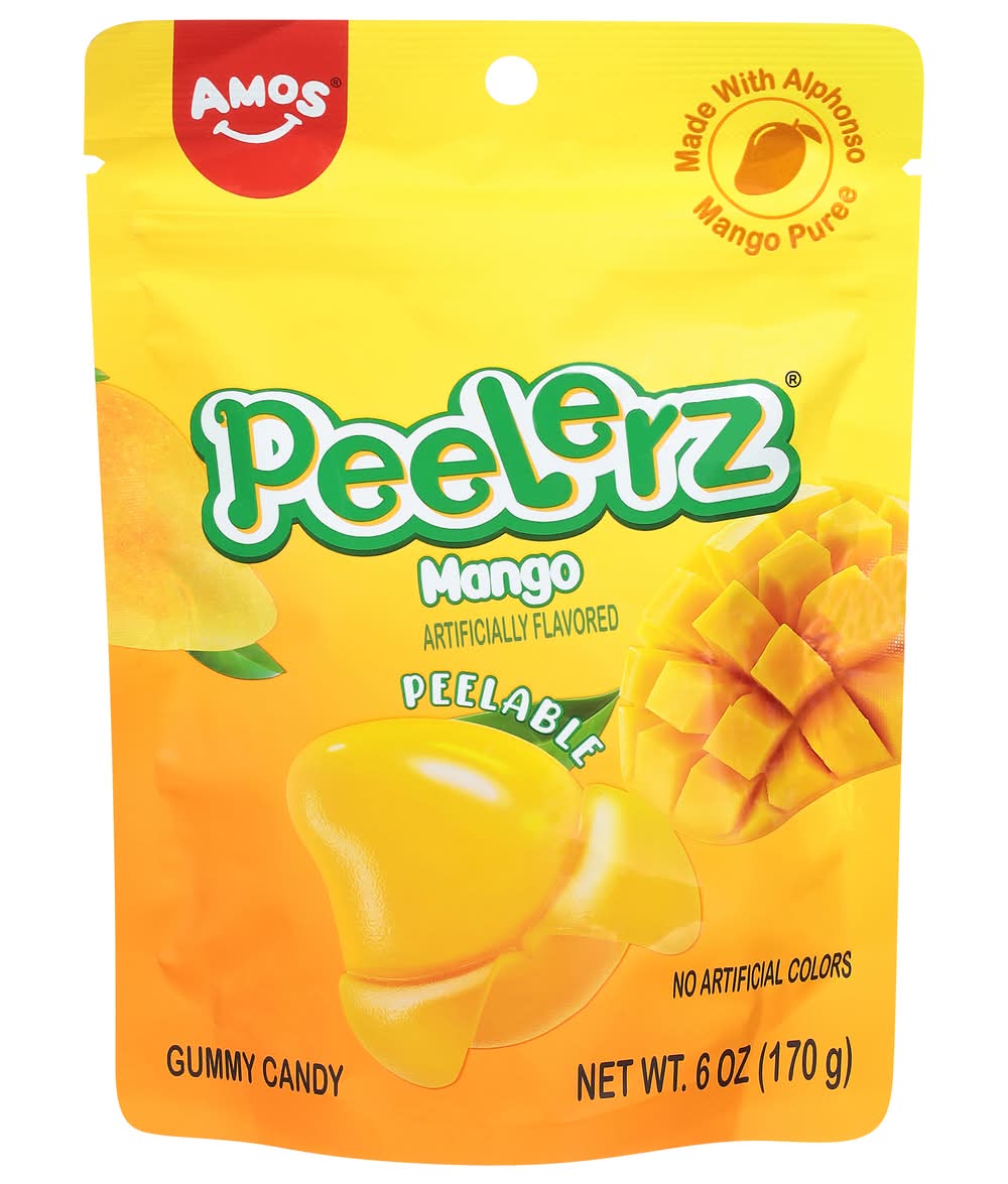 AMOS Peelerz Gummy Candy, Mango (6 oz)