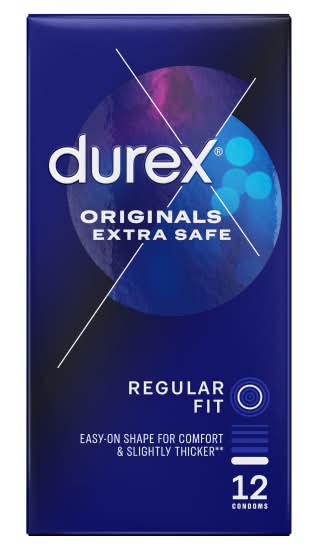 Durex Originals Extra Safe Regular Fit Condoms (12 pack)